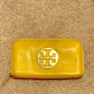 Tory Burch yellow leather wallet